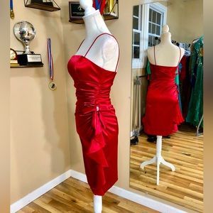 Metallic Red Cocktail Dress